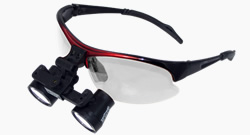 SheerVision Signature Flip Up Loupes - Shown with Red Del Rey Frame